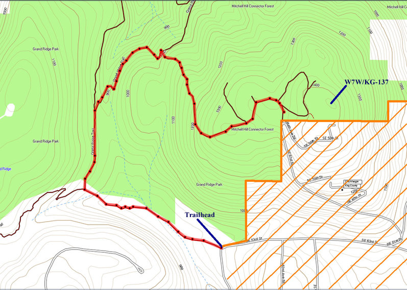 North Grand Ridge trail map